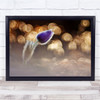Beautiful single purple flower lights blurry Wall Art Print