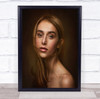 Dana woman posing hair in face cold shoulder Wall Art Print