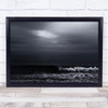 Dull Cloudy Night Sunset Beach Wave Seascape Wall Art Print