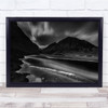 Landscape black and white sea view mountains Wall Art Print