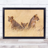 Lion Lioness Trio National Park Kenya Africa Wall Art Print