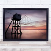 Mood Sea Sunset St Loire Chinese crane water Wall Art Print