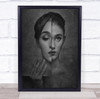 Two Face half open and close black and white Wall Art Print