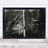 Women Chained Fence close up black and white Wall Art Print