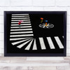 Zebra Crossing Crosswalk Bike Rider Umbrella Wall Art Print