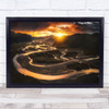 Dragon Vein mountain sunset lakes landscape Wall Art Print