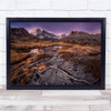 France Alps Sunset Mountains Landscape Blue Wall Art Print