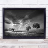 Indonesia Trees Landscape Field Park Clouds Wall Art Print