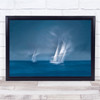 landscape illustration blur sail boat ocean Wall Art Print