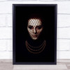 Queen Bee pearl necklace circle netted face Wall Art Print
