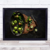 Rustic Chopping Boar Oak Plate Green Apples Wall Art Print