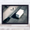 Street Truck Man Person Shadow Desaturation Wall Art Print
