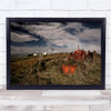 Tractor Farming Agriculture Grass Hay Fence Wall Art Print