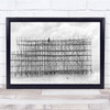 Worker scaffolding black and white on ocean Wall Art Print