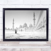 High Key Mosque Woman Figure Cupola Square Wall Art Print