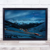 Night Landscape Snowy Peaks Nightsky Stars Wall Art Print