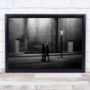 On Their Way Home people walking lamp post Wall Art Print