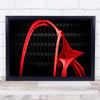 Red Abstract Sculpture, Geometric building Wall Art Print