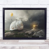 Snail Surrealism Creative Home Return Back Wall Art Print