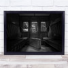 Train Cabin Seats black and white Suitcase Wall Art Print