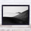 Desert Black and white People on the hill Wall Art Print