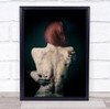 Draw My Breath creepy woman red hair back Wall Art Print