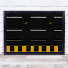 Footpath black yellow aerial view stripes Wall Art Print