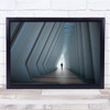 Geometric Hallway Person Walking Corridor Wall Art Print