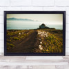 Iceland Field Dandelions House Misty Road Wall Art Print