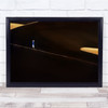 On A Thin Line person walking desert Dark Wall Art Print