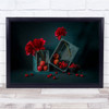 Red Apple Cherry Peony Flowers still life Wall Art Print