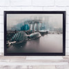 Skyscraper Singapore Coloyrs Blue Skyline Wall Art Print