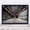 Train motion red grey moving station blur Wall Art Print