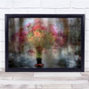 Centrepiece Double Exposure Pink Flowers Wall Art Print