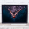 Pretty Fly Woman swimmer dive underwater Wall Art Print
