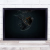 Underwater Water Model Woman Dark Bubble Wall Art Print