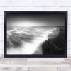 Winter Dusk Stormy Sea Cliff Misty Scene Wall Art Print