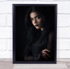 Woman black clothing posing arms crossed Wall Art Print