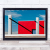 Abstract architecture red white pillars Wall Art Print