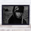 African person head robe stare close up Wall Art Print