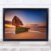 Beach Boat Broken Coast Rusty Shipwreck Wall Art Print