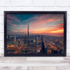 Cityscape Architecture Sunset Dubai Uae Wall Art Print