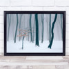 landscape forest bare trees winter snow Wall Art Print