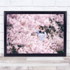 Pink Cherry blossom trees girl portrait Wall Art Print