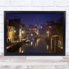 Venice Fog Mist Reflections Canal Night Wall Art Print