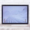 White Snow Wind Cold Road Empty Iceland Wall Art Print