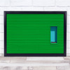 Window Lines Green Blue Abstract Facade Wall Art Print