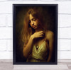 Woman With Watch And Sadness expression Wall Art Print