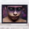 Dark Beauty Purple make up Closed eyes Wall Art Print