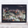 Lights Bright Industrial Setting Smoke Wall Art Print